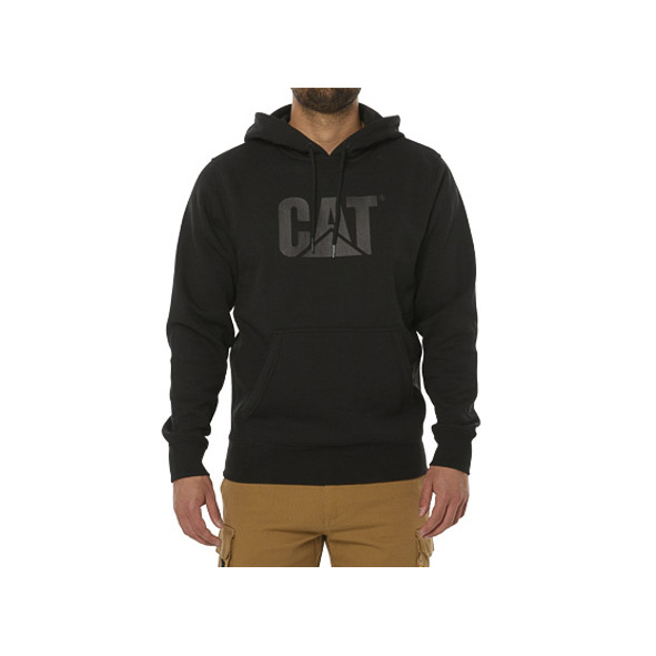 Caterpillar Foundation Hooded Sweatshirt - Mens Hoodies - Black - NZ (158ZSJELP)